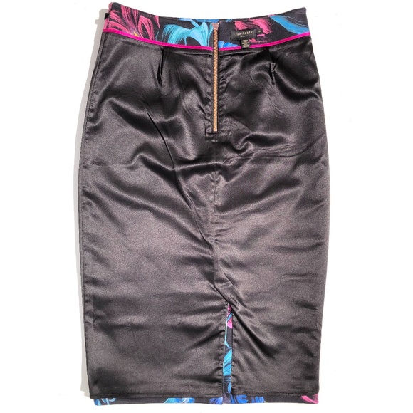 TED BAKER London Dabah Pencil skirt women size 2 US Small 4-6 Dark Floral Print - Picture 7 of 16